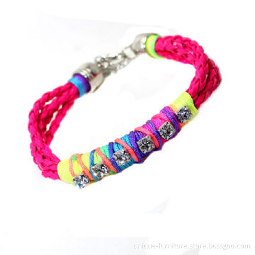 Friendship Brazil Handmade Cord Bracelets, Made of Multilayer Thread/RhinestonesNew